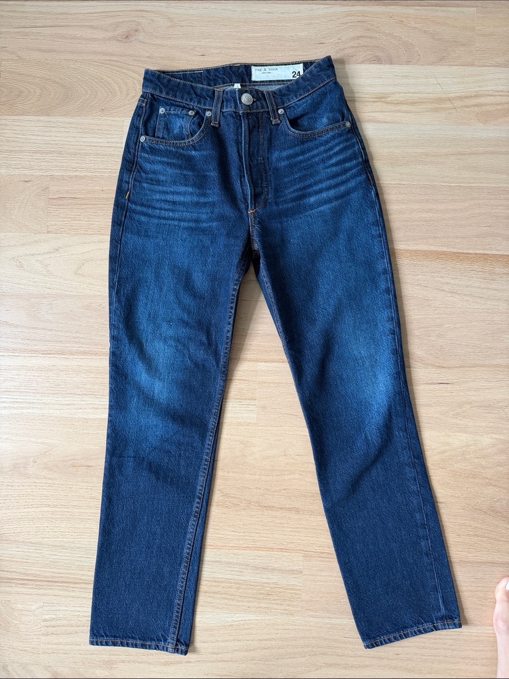 Rag & Bone High-Rise Straight Leg Ankle Women’s Jeans — Dark Blue Size 24